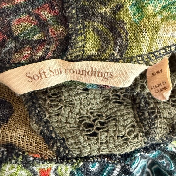 Soft Surroundings Multicolor Boho Open Front Crochet Duster Vest Cardigan S/M - Picture 4 of 4